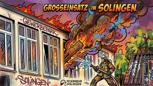 Feuerwehr-Großeinsatz in Solingen: Brand in Holzwerkstatt schnell unter Kontrolle