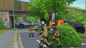 Unfall in Solingen-Merscheid: Autofahrerin ohne Führerschein rammt Baum und Schild