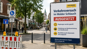 Solingen: Verkehrsversuch im Walder Schlauch vorerst ausgesetzt